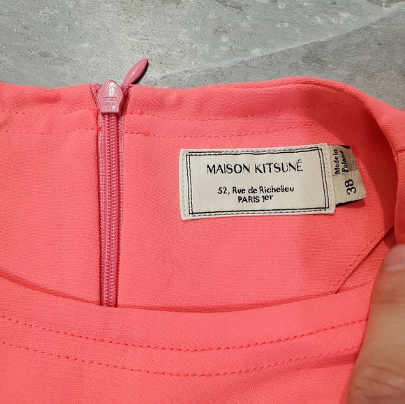 Maison Kitsuné Paris Coral Polyester Sweatshirt. Neon Pink. Embroidered. M. - Picture 6 of 11